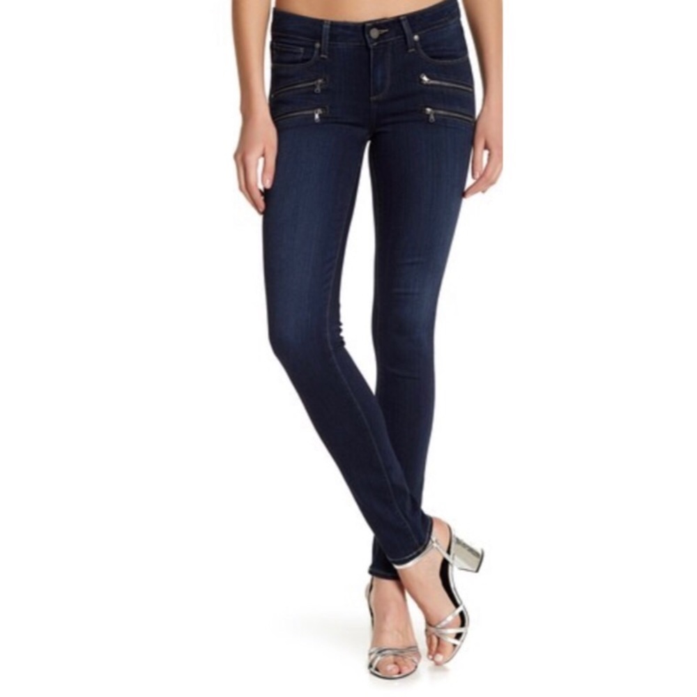 Paige Edgemont zip front skinny jeans